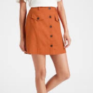 Banana Republic Orange A-line Mini Skirt